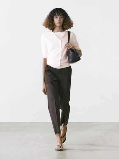 Кардиган из хлопкового микса с короткими рукавами- Заказать в России