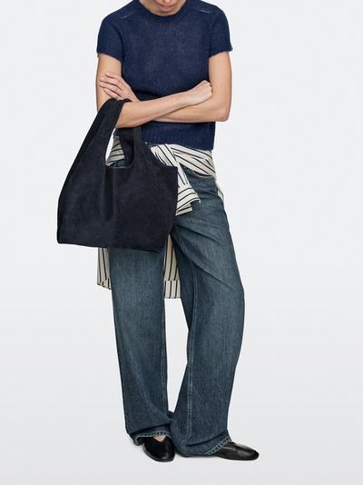 Massimo Dutti Сумка-шоппер из натуральной разделанной кожи среднего размера