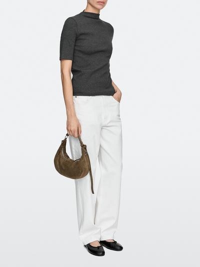 Massimo Dutti Сумка из разделенной кожи с металлической пряжкой