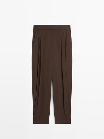 Massimo Dutti Брюки-саруэль с защипами