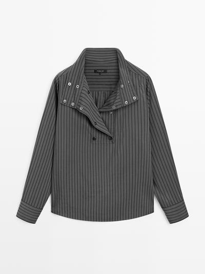Massimo Dutti Рубашка в полоску с воротником купить с доставкой.