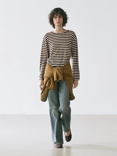 OVERSIZE полосатая футболка с длинным рукавом