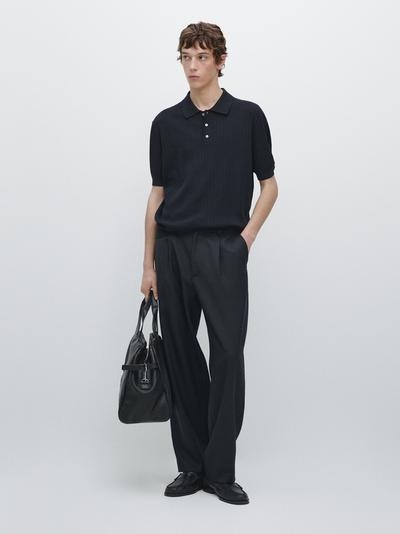 Massimo Dutti Водолазка-поло из хлопкового трикотажа купить с доставкой.