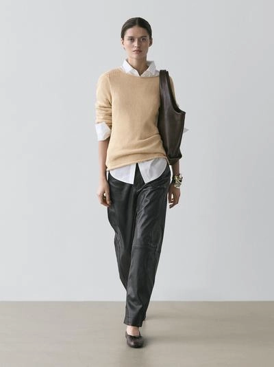 Massimo Dutti Джемпер из хлопкового смесового вязания