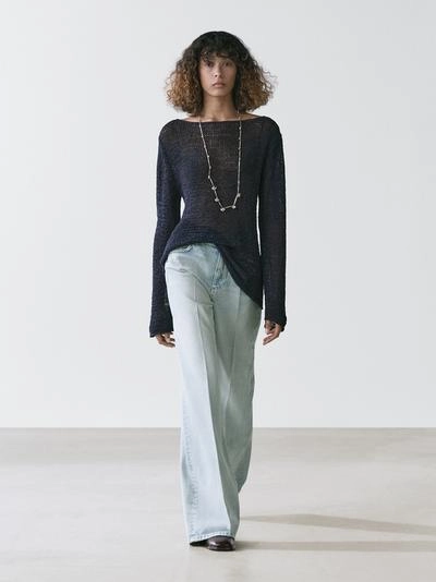 Джинсы палаццо с высокой талией