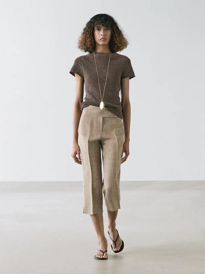 Massimo Dutti Вязанный свитер с короткими рукавами