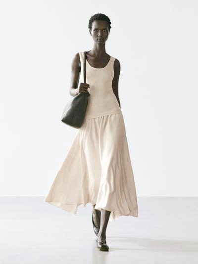 Платье с контрастными бретелями- Заказать в России