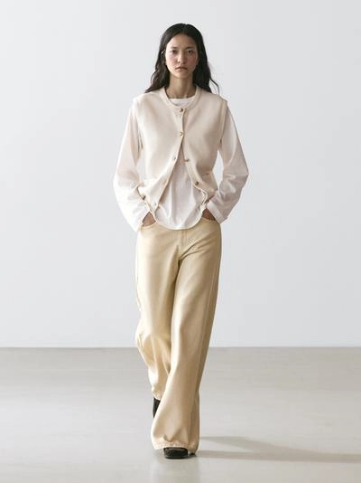 Жилет из хлопкового трикотажа с деталями карманов- Заказать в России