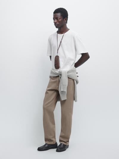 Massimo Dutti Футболка из льняной смеси на короткий рукав