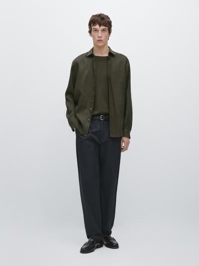 Massimo Dutti Хлопковые брюки в стиле джоггер из смесового материала