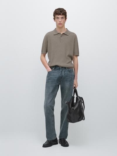 Massimo Dutti Поло-свитер из хлопкового трикотажа купить с доставкой.