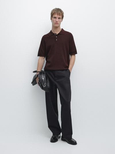 Massimo Dutti Водолазка-поло из хлопкового трикотажа купить с доставкой.