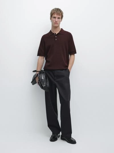 Водолазка-поло из хлопкового трикотажа