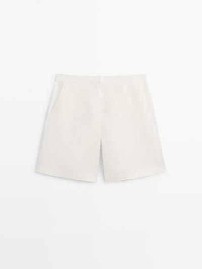 Massimo Dutti Длинные льняные бермуды купить с доставкой.