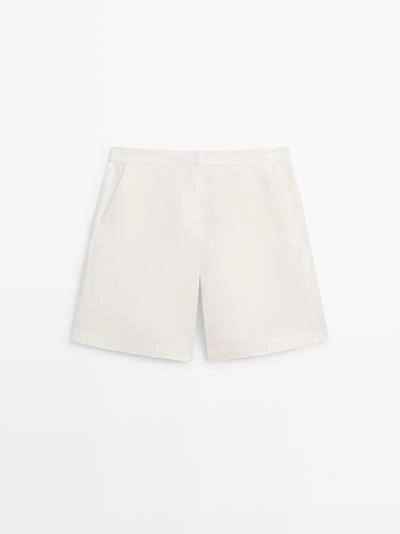 Длинные льняные бермуды