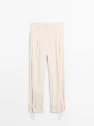 Massimo Dutti Брюки свободного кроя с завышенной талией