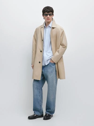 Пальто-тренч из хлопка с деталями внутри