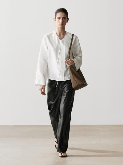 Massimo Dutti Рубашка с деталями на груди