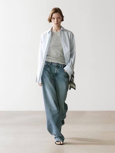 Massimo Dutti Рубашка из поплина и хлопковой смеси