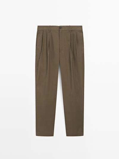 Хлопковые брюки с двойными стрелами- Заказать в России