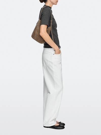 Massimo Dutti Мини-сумка из кожи и замши