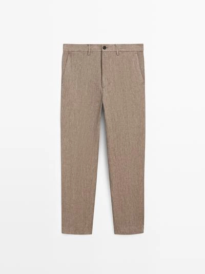 Брюки костюмные из льна- Заказать в России