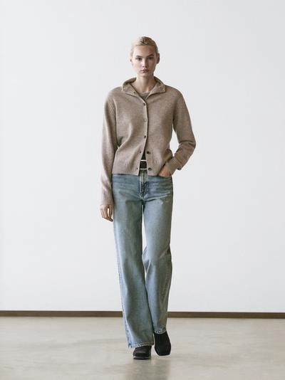 Кардиган из шерсти с высоким воротом- Заказать в России