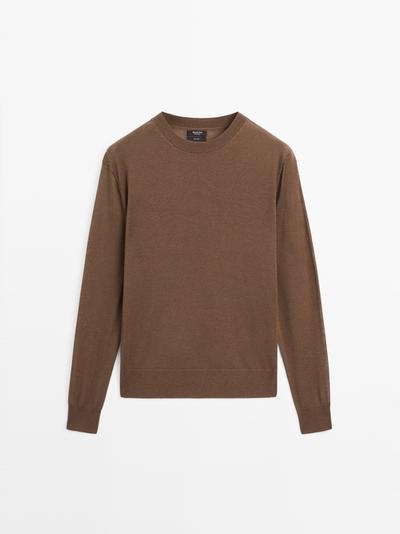 Massimo Dutti Свитер из тонкой шерсти с круглым вырезом