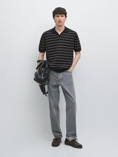 Massimo Dutti Поло-свитер с контрастными полосками
