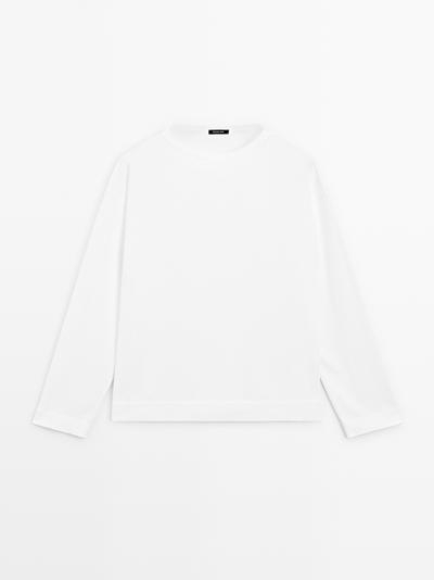 Massimo Dutti Свитшот из хлопка с длинным рукавом купить с доставкой.
