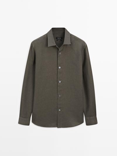 Massimo Dutti Рубашка из 100% льна в классическом крое