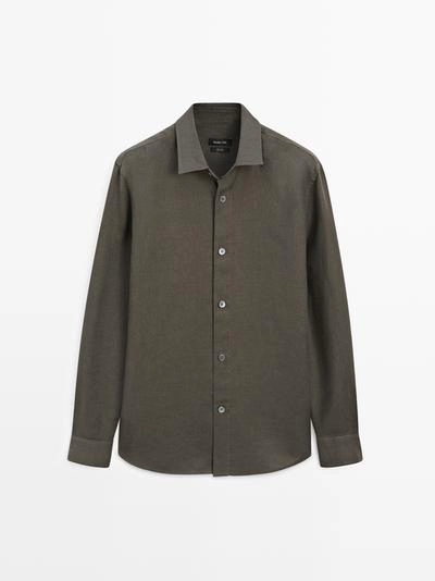 Рубашка из 100% льна в классическом крое- Заказать в России