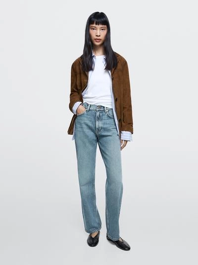 Massimo Dutti Джинсы с прямыми брючинами и высокой посадкой
