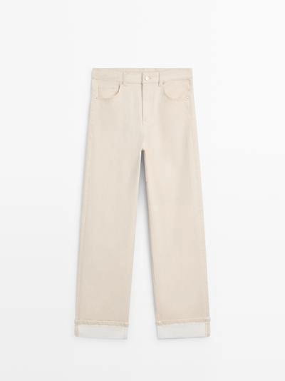 Massimo Dutti Джинсы прямого кроя с отворотами