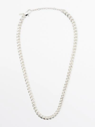 Серебристое ожерелье с цепочками- Заказать в России