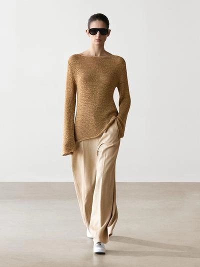 Свитер с лодочкой из смесового хлопка