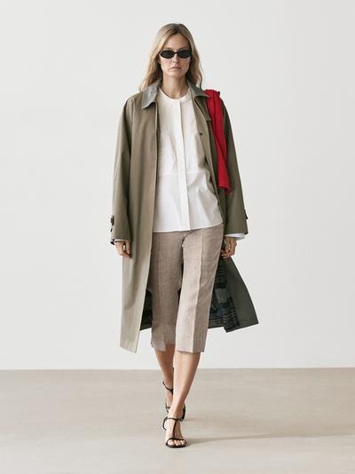 Massimo Dutti Рубашка из хлопково-вискозного микса с вышивкой