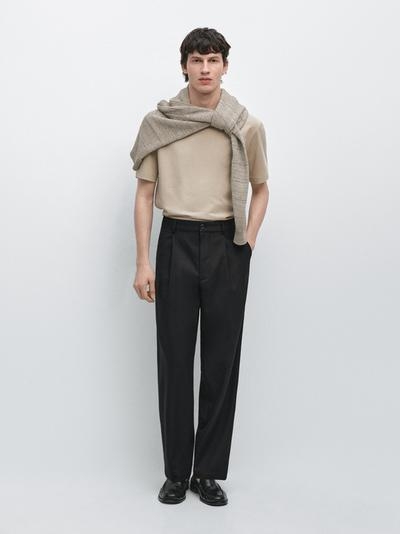 Massimo Dutti Футболка из хлопкового микса с короткими рукавами