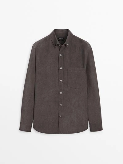 Рубашка с карманом из текстиля на основе ленкела- Заказать в России