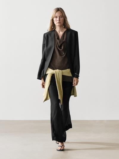 Massimo Dutti Топ с асимметричным воротником