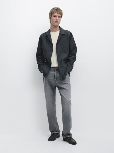 Massimo Dutti Льняная рубашка с карманными деталями