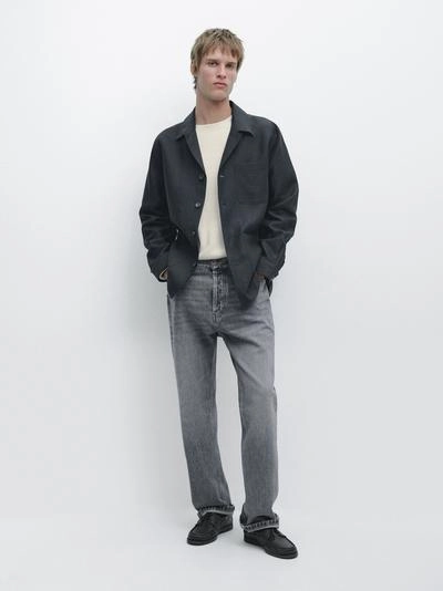 Льняная рубашка с карманными деталями- Заказать в России