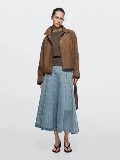 Massimo Dutti Джинсовая юбка миди GODET