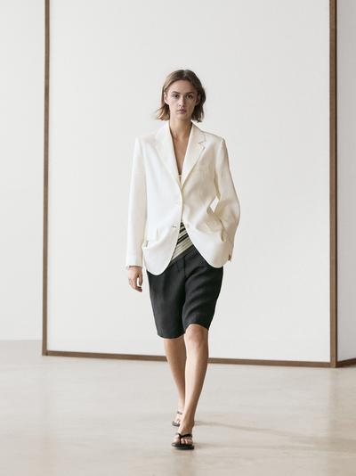 Massimo Dutti Длинные бермуды из льна купить с доставкой.