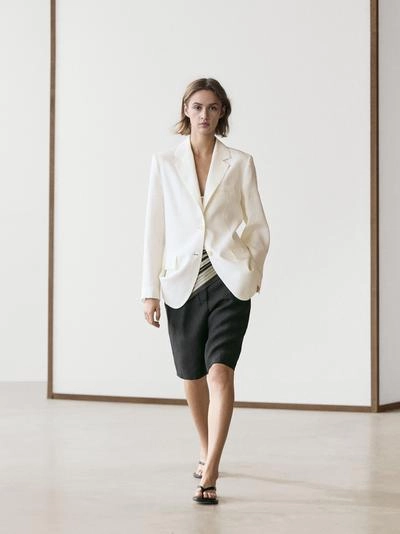 Massimo Dutti Длинные бермуды из льна