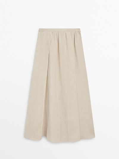 Massimo Dutti Юбка миди из смесового шелка