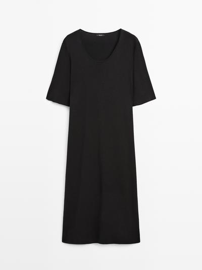 Massimo Dutti Платье миди с деталями на рукавах