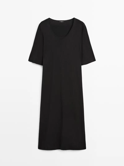 Massimo Dutti Платье миди с деталями на рукавах