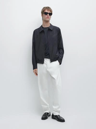 Хлопковые брюки приталенного кроя из смесовой ткани