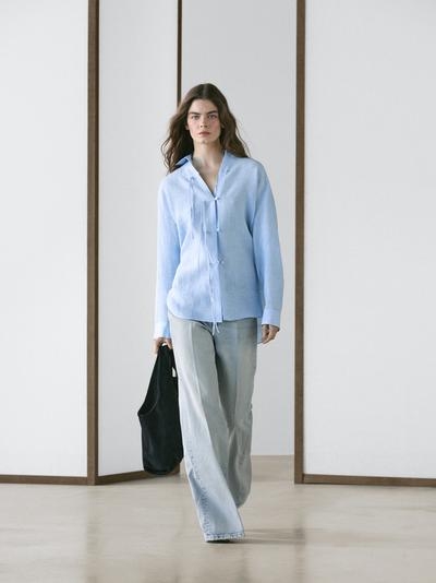 Massimo Dutti Рубашка из 100% льна FLOWING